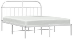 Estrutura de cama com cabeceira 160x200 cm metal branco