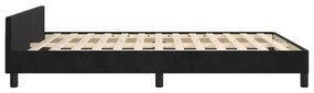 Estrutura de cama sem colchão 140x190 cm veludo preto