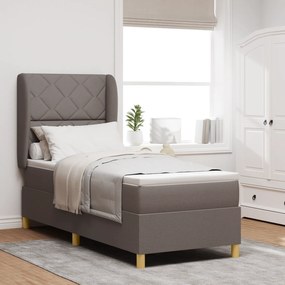 Cama Box Spring vidaXL com Colchão Taupe 80x200 cm Tecido
