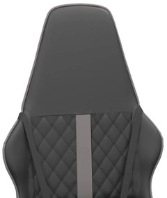 Cadeira gaming massagens couro artificial preto e cinzento