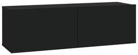 Móveis de TV parede 4 pcs 100x30x30 cm preto