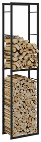 vidaXL Suporte para lenha 50x30x209 cm aço preto