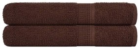 Toalhas de sauna 2 pcs 80x200 cm 360 gsm 100% algodão castanho