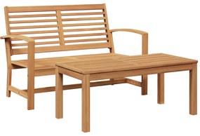 vidaXL banco 2 pcs Castanho Madeira de Teca Sólida