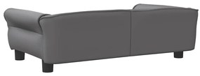 Cama para cães 95x55x30 cm couro artificial cinzento