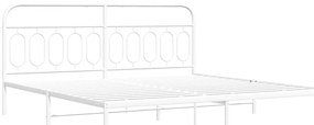 Estrutura de cama com cabeceira 200x200 cm metal branco