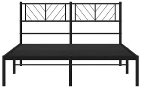 Estrutura de cama com cabeceira 135x190 cm metal preto