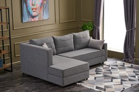 Sofá-Cama de Canto Ece – Cinzento – 242x88x90 cm