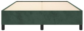 Estrutura de cama sem colchão 140x190 cm veludo verde-escuro