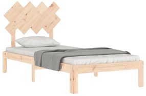 Estrutura de cama com cabeceira 90x200 cm madeira maciça