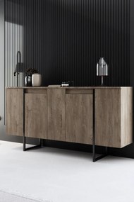Conjunto de Mobiliário de Sala Luxe – Nogueira/Preto – Console 160x35x