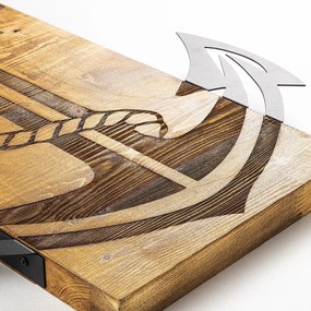 Acessório Decorativo de Parede Ancora – Nogueira e Preto – 41 x 58 cm