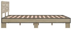 Estrutura de cama 140x200 cm derivados madeira/metal