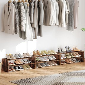 Estante para Sapatos Modular, 78 x 30 x 89 cm, 6 Prateleiras, Castanho