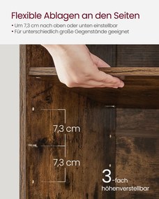 Banco spateira com almofadas e 9 compartimentos 30,3 x 78,5 x 48 cm Castanho vintage
