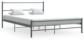 vidaXL Estrutura de cama sem colchão 140x200 cm metal cinzento