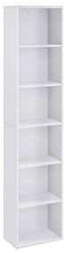 Estante de estilo escandinavo com 6 prateleiras para sala, escritório, quarto e estudo | VASAGLE | 40 x 24 x 178,5 cm | branco | LBC167T14.