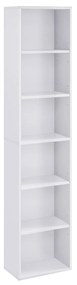 Estante de livros estilo escandinavo VASAGLE com 6 níveis e prateleira para sala de estar, escritório, quarto, estudo, 40 x 24 x 178,5 cm, branca LBC167T14
