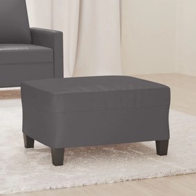 vidaXL Apoio de pés 70x55x41 cm couro artificial cinza