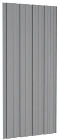 Painéis de telhado 12 pcs 100x45 cm aço galvanizado cinzento