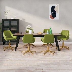 vidaXL Cadeiras de jantar giratórias 6 pcs veludo verde-claro