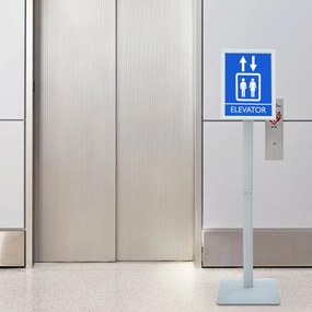 vidaXL Suporte de Pôster Pedestal Prateado 32 x 27 x 119 cm