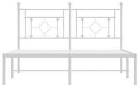 Estrutura de cama com cabeceira 140x200 cm metal branco
