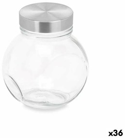 Frasco de bolachas Transparente Vidro 460 ml (36 Unidades) Com tampa Ajustável