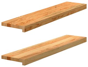 vidaXL Soleiras da janela 2 pcs 90x20x2 cm carvalho castanho-claro