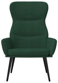 Cadeira de descanso com banco tecido verde-escuro