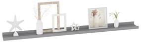 Prateleiras de parede 4 pcs 100x9x3 cm cinzento
