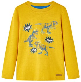 T-shirt de manga comprida para criança cor ocre 104