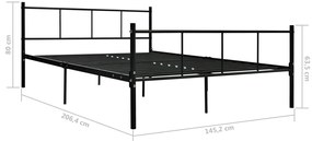 Estrutura de cama 140x200 cm metal preto