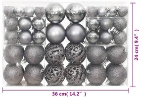 Enfeites de Natal 100 pcs 3 / 4 / 6 cm cinzento