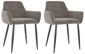 vidaXL Cadeiras de jantar 2 pcs veludo cinzento-claro