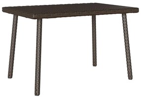 Mesa de centro de jardim retangular 60x40x37cm vime PE castanho