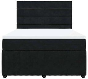 Cama com molas/colchão 160x200 cm veludo preto