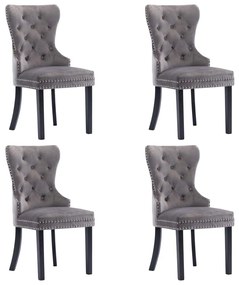 Cadeiras de jantar 4 pcs veludo cinzento
