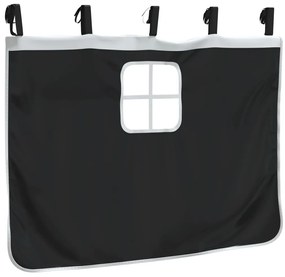 Cortinas para cama elevada com túnel poliéster branco e preto