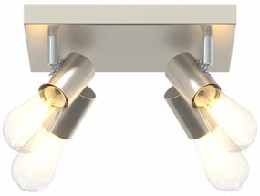 Spotlight de Teto 4 Vias Ajustável Níquel Escovado E27