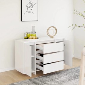 Aparador com 3 gavetas 120x41x75 cm derivados de madeira branco