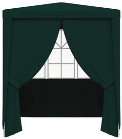 Tenda festas profissional c/ paredes laterais 2x2m 90g/m² verde