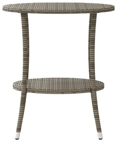 Cadeiras jardim reclináveis 2 pcs com mesa vime PE cinzento