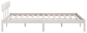 Estrutura de cama 200x200 cm pinho maciço branco