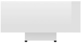Mesa de centro 85x55x31 cm contraplacado branco brilhante