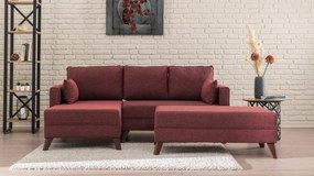 Sofá-cama de canto Bella – Vermelho Bordô – 205 x 85 x 140 cm