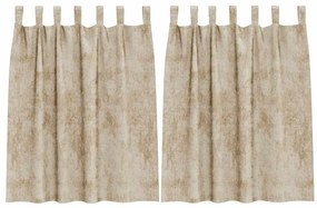 Cortinas de Veludo 2 pcs com Ilhós Creme 140 x 140 cm