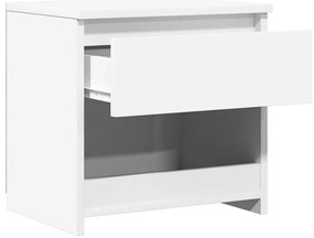 Mesas de cabeceira 2 pcs 40x30x39 cm contrapl. branco brilhante