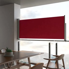 vidaXL Toldo lateral retrátil para pátio 100x300 cm vermelho