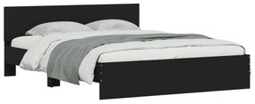 Estrutura de cama com cabeceira 140x200 cm preto
